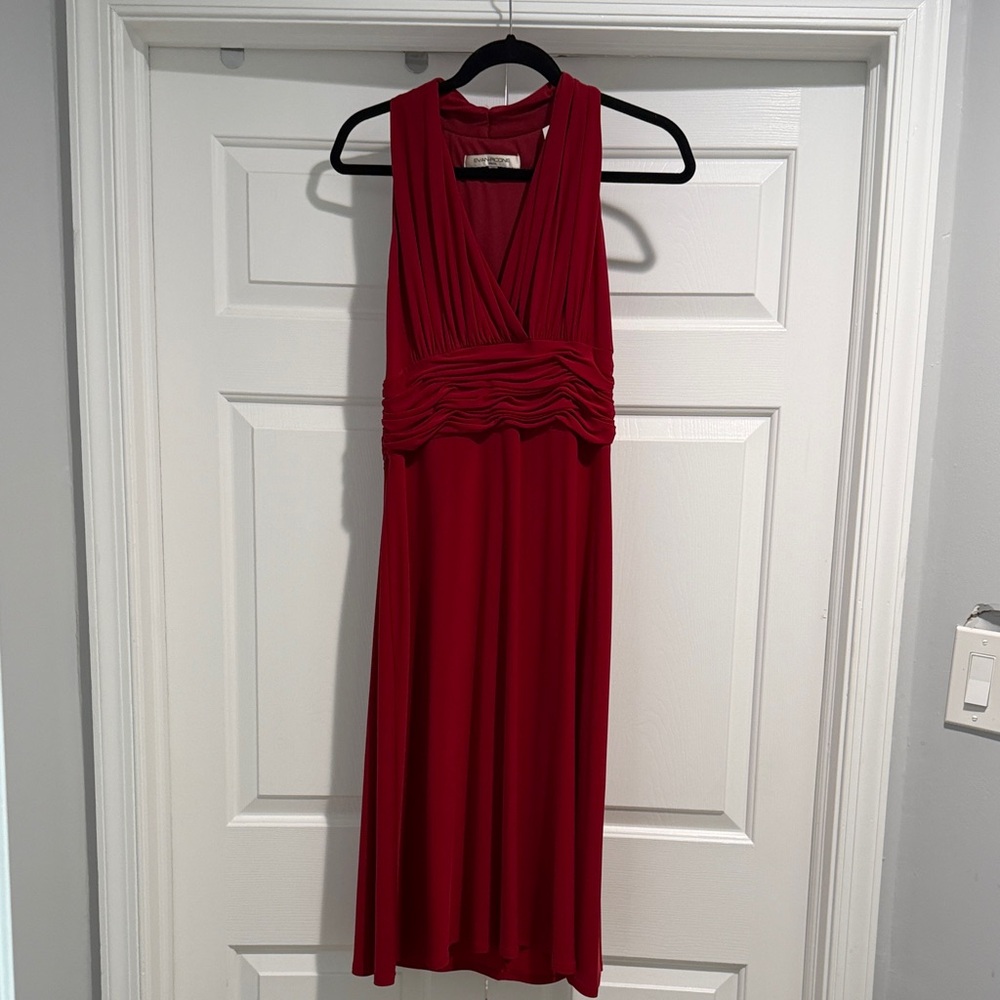 Evan Picone Vibrant Red Midi Dress